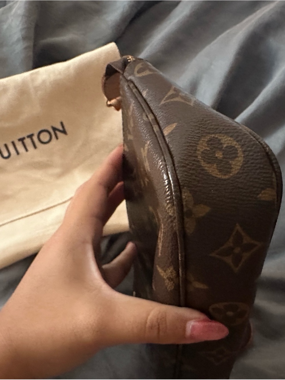 Louis Vuitton Monogram Canvas Pochette in Brown and Tan - Picture 6 of 12